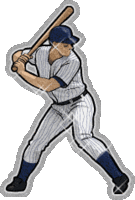 Glitter Baseball Player emoticon (Baseball smileys and emoticons)