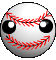 Laughing baseball emoticon (Baseball smileys and emoticons)