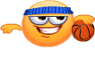 smiley of basketball player dribble