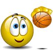 Bouncing a basketball emoticon (Basketball emoticons)