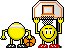 smiley of smileys playing basketball