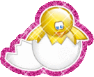 Chick in Egg animated emoticon
