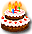 Birthday Cake With Candles emoticon (Birthday Emoticons)