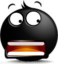 Big Horror smiley (Black Emoticons)