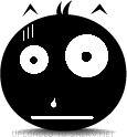 Black and Shocked smiley (Black Emoticons)