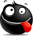 Silly Look emoticon (Black Emoticons)