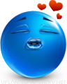 Blowing Kisses smiley (Blue Face Emoticons)