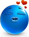 Blowing Kisses emoticon (Blue Face Emoticons)