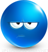 Bored smiley (Blue Face Emoticons)