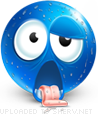 Exhausted emoticon (Blue Face Emoticons)