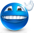 Hey! smiley (Blue Face Emoticons)