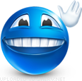 Hey! emoticon (Blue Face Emoticons)