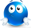 I Don't Know emoticon (Blue Face Emoticons)