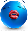 Love Kiss smiley (Blue Face Emoticons)