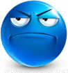 Mean Blue Face emoticon