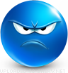 Mean Face emoticon (Blue Face Emoticons)