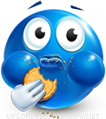 Munching emoticon (Blue Face Emoticons)