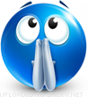 Nervous prayer emoticon (Blue Face Emoticons)