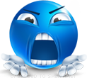 Screamer smiley (Blue Face Emoticons)