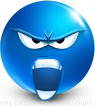Shouting smiley (Blue Face Emoticons)