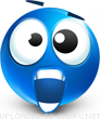 Surprised smiley (Blue Face Emoticons)