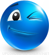 Wink smiley (Blue Face Emoticons)