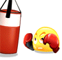 Boxing With Punching Bag emoticon (Boxing emoticons)