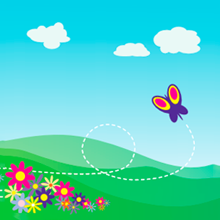 Butterfly And Flowers smiley (Bug and insect emoticons)