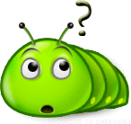 Confused Caterpillar smiley (Bug and insect emoticons)