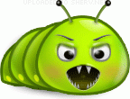 Fanged Caterpillar smiley (Bug and insect emoticons)