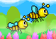 Flying Bumblebees smiley (Bug and insect emoticons)