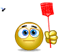 Funny Fly Swatter emoticon (Bug and insect emoticons)