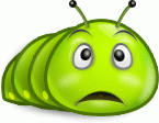 Scared Caterpillar smiley (Bug and insect emoticons)