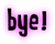 Color Purple Word Bye emoticon (Goodbye emoticons)