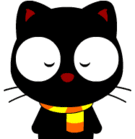 Black Cat Scratching the screen animated emoticon