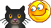 Black cat smiley (Cat emoticons)