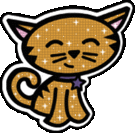 Brown Glitter Kitty emoticon (Cat emoticons)