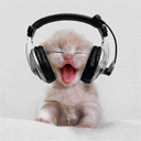 Cat Headphones animated emoticon