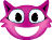 cheerful cat face icon