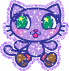 Cute Purple Glittering Cat smiley (Cat emoticons)