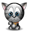 Kitty cleaning emoticon (Cat emoticons)