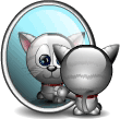 Kitty looking in mirror animated emoticon