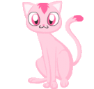 Pink Kitty Purring Hug emoticon (Cat emoticons)