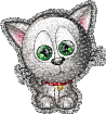 smiley of silver glitter kitty