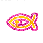 Gold Jesus Fish emoticon (Christianity emoticons)