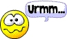 Confused and unsure animated emoticon