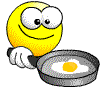 Cooking eggs animated emoticon
