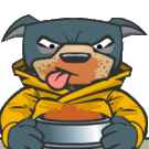 Angry Dog Eating emoticon
