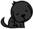 Dark Grey Dog animated emoticon