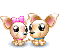 Dogs in love animated emoticon